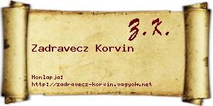 Zadravecz Korvin névjegykártya